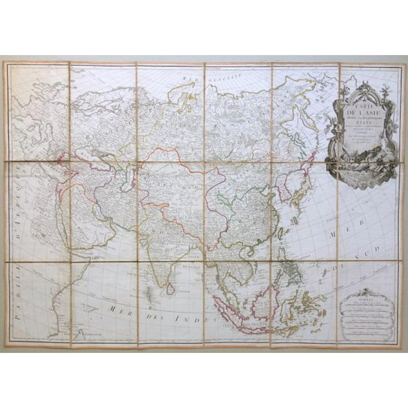 Carte de l'Asie divisée en ses principaux etats, projettée et assujettie au ciel par M. Bonne, Hydrographe du Roi.