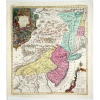 Pensylvania Nova Jersey et Nova York Cum Regionibus Ad Fluvium Delaware In America. . .