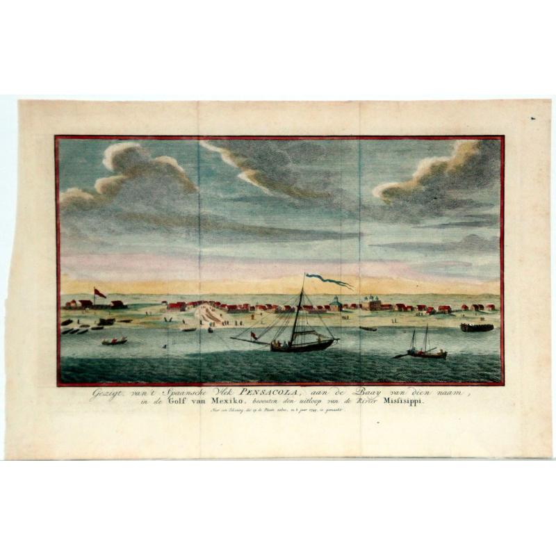 Pensacola, Florida, - Gezigt van't Spaansche Hek Pensacola, aan de Baay van dien nam, in de Golf van Mexiko. . .