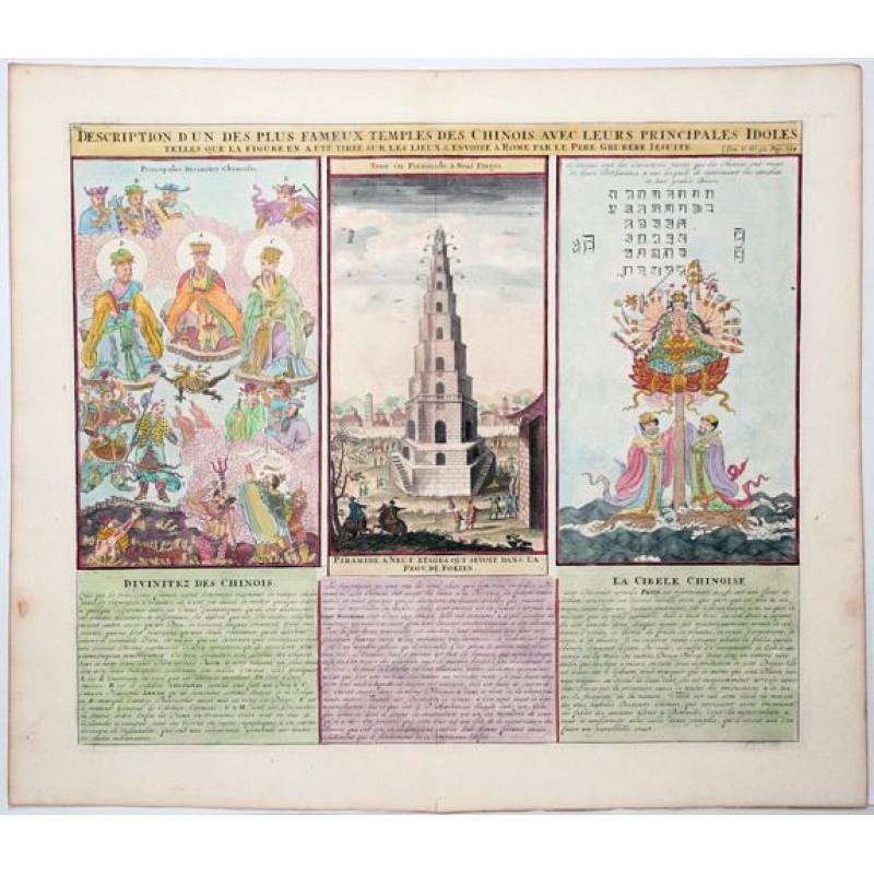 Description d' un des plus Fameux Temples des Chinois, avec leurs Principales Idoles telles que la Figure. . . 