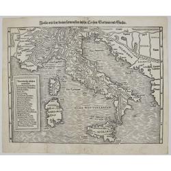 Italia mit den Dreien Furnemsten Inseln Corsica / Sardinia und Sicilia.