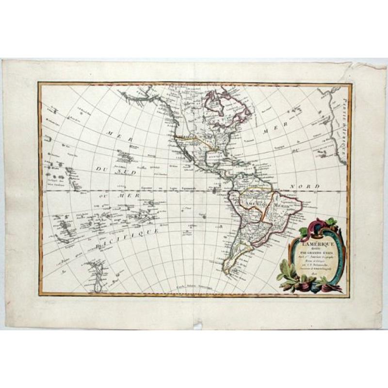 [Rare unrecorded late state],- L' Amerique divisee par grands Etats.