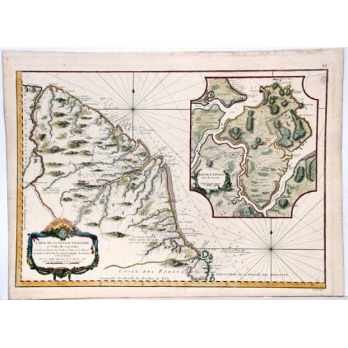 Old map image download for Carte de la Guyane Françoise et l'Isle de Cayenne.