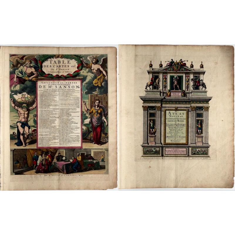 [two sheets] Atlas Nouveau, contenant toutes les parties du Monde, ou sont exactement remarqués les empires, monarchies, royaumes, estats, republiques & peuples qui sy. . . [with] Table des Cartes etc.