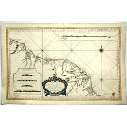 Guyana,- Carte Reduite des Costes de la Guyane Depuis la Riviere d'Orenoque jusqu'au Cap de Nord, a l'Entree de la Riviere des Amazones ...