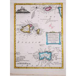 Antique map of the Channel Islands.