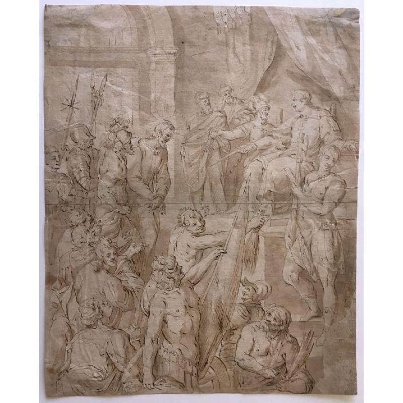 Christ in front of one of his judges.