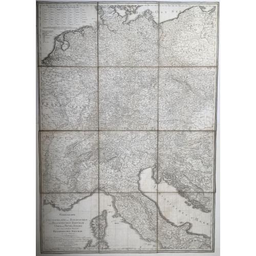 Generalkarte von Deutschland, der Batavischen und Helvetischen Republik, Ober- und Mittel-Italie. . .