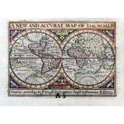 A New and Accurat Map of the World drawne according to ye truest Descriptions latest Discoveries.