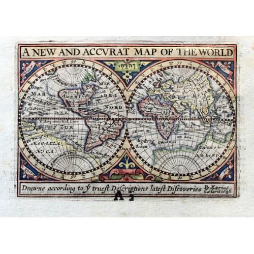 Old map image download for A New and Accurat Map of the World drawne according to ye truest Descriptions latest Discoveries.