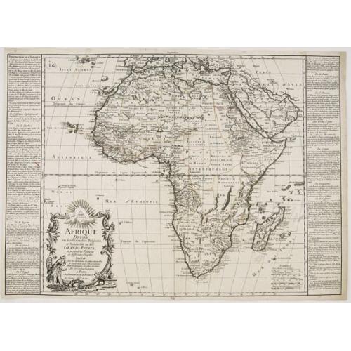 Old map image download for Afrique Divisée en ses Grandes Régions et Subdivisée. . .