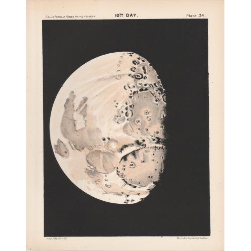 Old map image download for A complete set of lithographs the 12 Stages of the Moon.