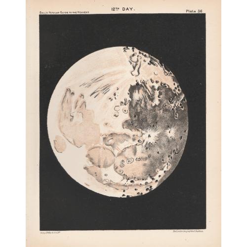 Old map image download for A complete set of lithographs the 12 Stages of the Moon.
