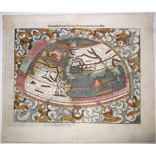 Ptolemaisch General Tafel / begreiffend die halbe Kugel der Welt. [World map after Ptolemy]