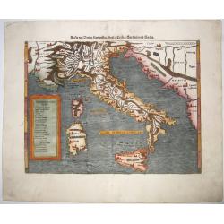 Italia mit Dreien Fuernemsten Inseln, Corsica, Sardinia, Sicilia.