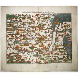 Die dritte Tafel des Rheinstroms, inhaltendt das Nider Teutschlandt. [Course of the Rhine from approx. Remagen to the North Sea]