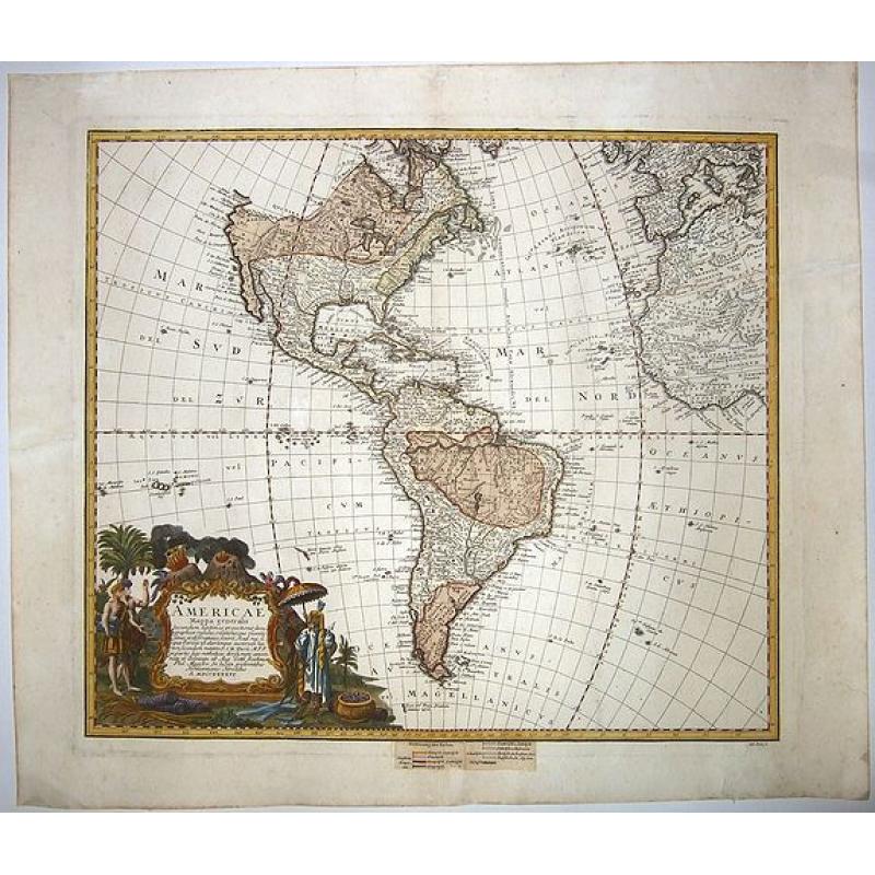 Americae Mappa generalis Secundum legimitas projectionis Stereographiae regulas . . . MDCCXXXXVI [Extremely rare 'Religious' state!]