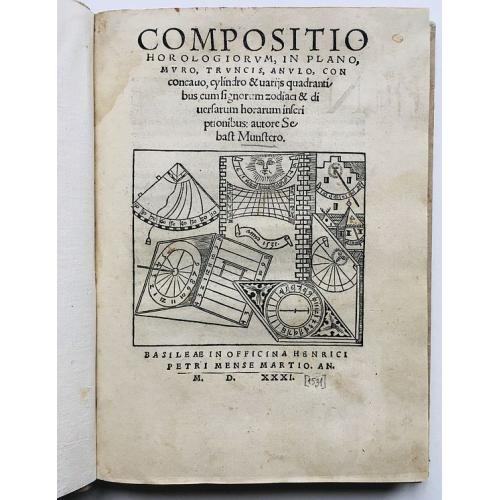 Old map image download for Compositio horologiorum, in plano, muro, truncis, anulo, con concavo, cylindro & variis quadrantibus, cum signorum zodiaci & diversarum horarum inscriptionibus.