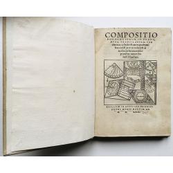 Compositio horologiorum, in plano, muro, truncis, anulo, con concavo, cylindro & variis quadrantibus, cum signorum zodiaci & diversarum horarum inscriptionibus.