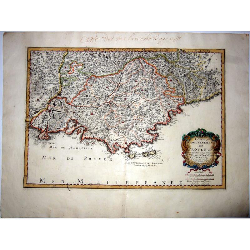 Provence,- Comte et Gouvernement De .. ['Carte des melancholiques' - Melancholics map].