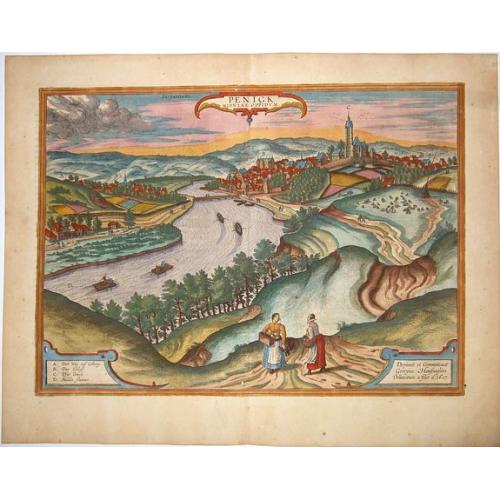 Old map image download for PENIG, SAXONIA,- PENIGK, MISNIAE OPPIDUM