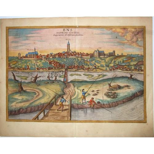 Old map image download for Ens Austriae Civitas Superiorem ab inferioris dividens. [ENNS]