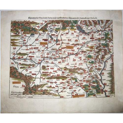 Old map image download for Schwaben und Beyerlandt. . . [Swabia,Bavaria]
