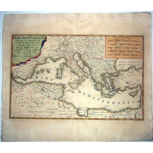 Old map image download for MARE MEDITERRANEUM, unacum suis INSULIS. . .