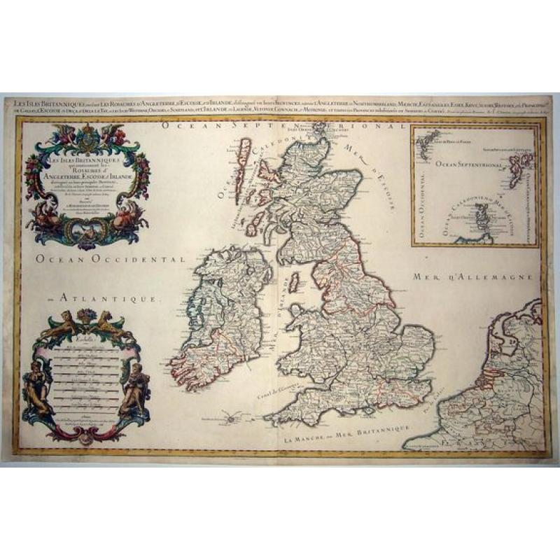Les Isles Britanniques ou sont les Royaumes d' Angleterre, Ecosse, et Irlande; distingués en leurs principales Provinces. . .