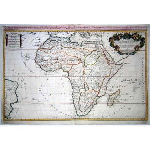 Old map image download for L'AFRIQUE DISTINGUE EN SES PRINCIPALES PARTIES SCAVOIR . . [FIRST STATE OF FIRST PLATE]