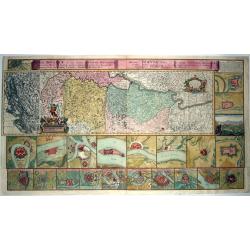 Serbia/Bosnia Wallmap,- Theatrum belli inter imperat. Carol VI et sult. Achmet IV in partibus regnorum Serviae et Bosniae ex authenticis subsidys delineatum a Ioh. Fr. Ottingero.