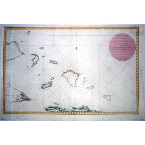 Old map image download for TURKS-CAICOS-BAHAMAS,- CARTE REDUITE DES DEBOUQUEMENTS DE St. DOMINGUE. . .