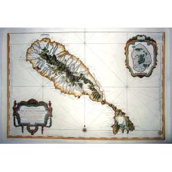 St. Kitts & Nevis,- CARTE REDUITE DE L'ISLE DE SAINT CHRISTOPHE. . .