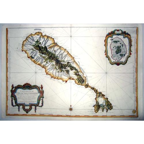 Old map image download for St. Kitts & Nevis,- CARTE REDUITE DE L'ISLE DE SAINT CHRISTOPHE. . .