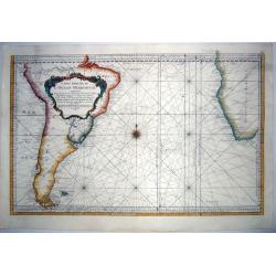 SOUTH ATLANTIC,- Carte Reduite De L'Ocean Meridional Contenant Toutes les Costes de l'Amerique Meridionale depuis l'Equateur . . . 1753