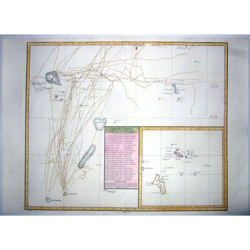 CARTE DE L'ARCHIPEL AU NORD DE L'ISLE DE FRANCE. . . - REUNION,MAURITIUS,SEYCHELLES,DIEGO GARCIA.