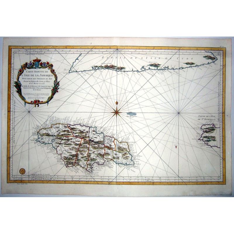 JAMAICA,- CARTE REDUITE DE L'ISLE DE JAMAIQUE .. 1753