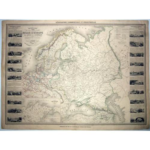 Old map image download for ECONOMY N.EUROPE,- Nouvelle Carte Illustree Des Estats Du Nord De L'Europe Donnant La Russie D'Europe La Suede et le Danemark . . .[Incl. Poland Lithuania Livonia]