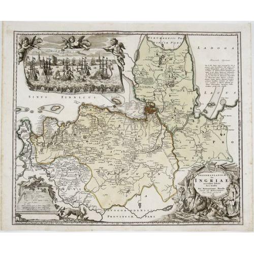 Old map image download for Ingermanlandiae seu Ingriae novissima tabula luci tradita. . .