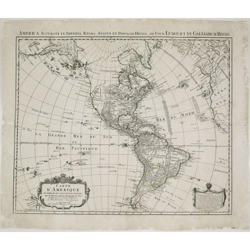 Old map image download for Carte d'Amerique divisees en ses principales parties. . .