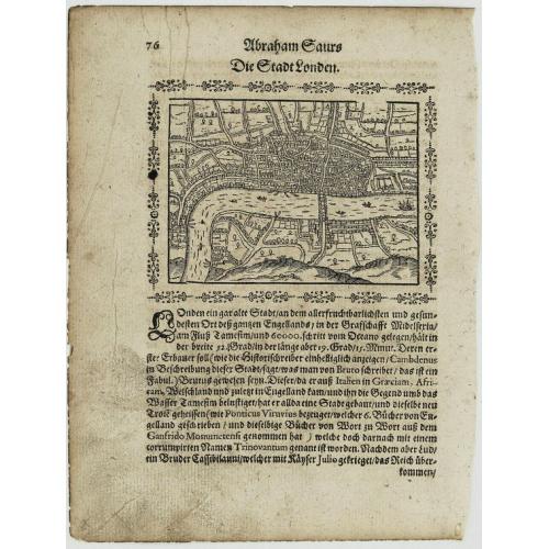 Old map image download for Die Stadt Londen.