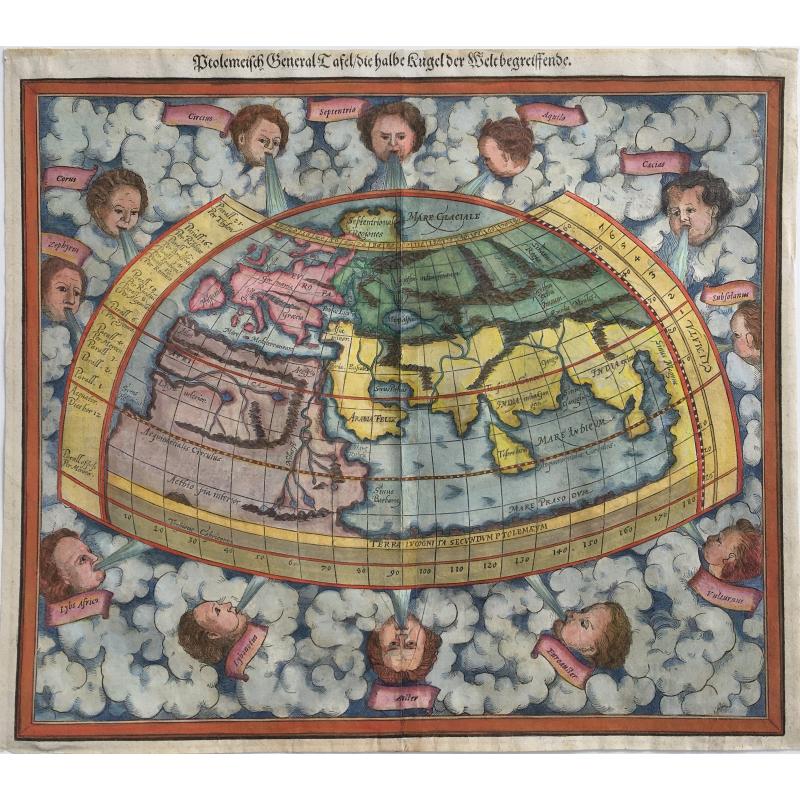 Ptolemeisch General Tafel, die Halbe Kugel der Welt Begreiffende​. . .