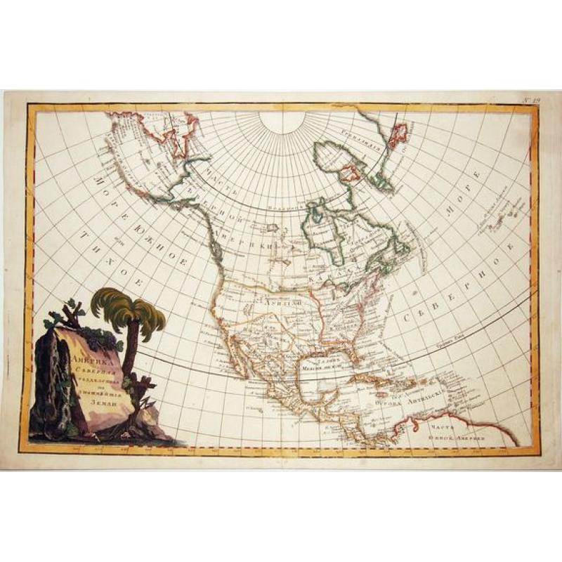RUSSIAN TEXT MAP - NORTH AMERICA.