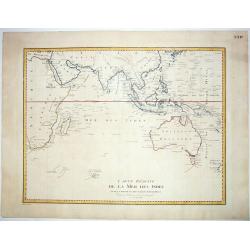 Carte Reduite de la Mer des Indes et de la Partie Occidentale du Gran Ocean. 1803.