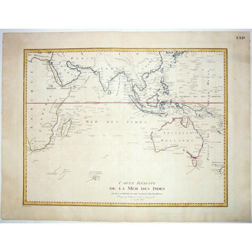 Old map image download for Carte Reduite de la Mer des Indes et de la Partie Occidentale du Gran Ocean. 1803.