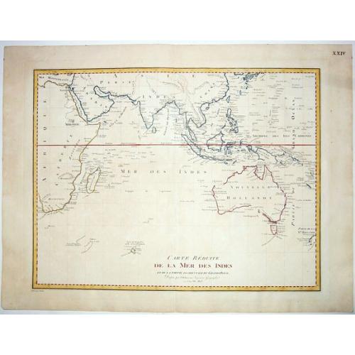 Old map image download for Carte Reduite de la Mer des Indes et de la Partie Occidentale du Gran Ocean. 1803.