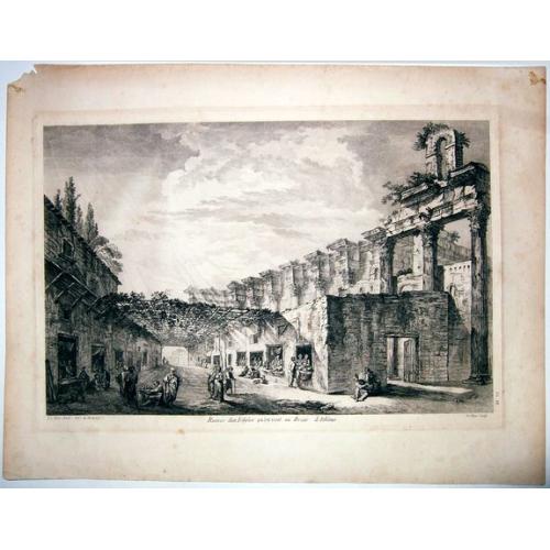 Old map image download for ATHENS. - Ruines d'un Edifice qu'on voit au Bezar d'Athênes.