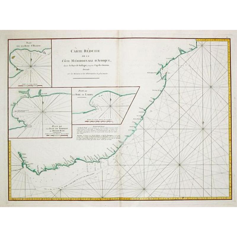 Carte Reduite de la Cote meridionale d' Afrique, depuis La Baye de Saldagne jusqu'au Cap des Courans.