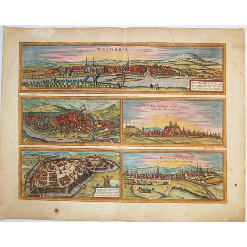 Weimaria [on sheet with] Iena [and] Erdfordia [and] Gotha [and] Fuldensis Civitatis.