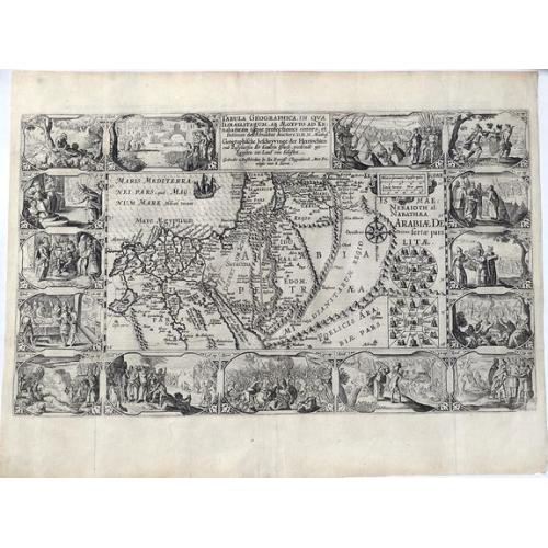 Old map image download for Tabula Geographica, in Qua Iisraelitarum, ab Aegypto ad Kenahanaeam usque profectiones omnes, et stationes describuntur...